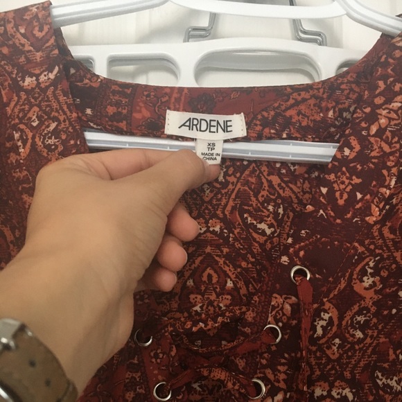 ✨ Ardennes burnt orange lace up top size XS/S✨ - Picture 2 of 3